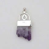 Amethyst Slice Silver Pendants