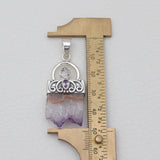 Amethyst Slice Silver Pendants