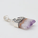 Amethyst Slice Silver Pendants