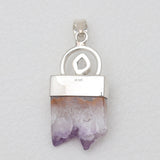 Amethyst Slice Silver Pendants