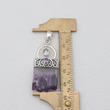 Amethyst Slice Silver Pendants