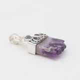 Amethyst Slice Silver Pendants