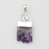 Amethyst Slice Silver Pendants