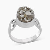 925 Silver Pyrite Druzy Rings