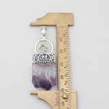 Amethyst Slice Silver Pendants