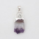 Amethyst Slice Silver Pendants