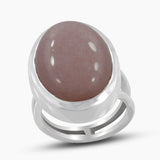 Peach Moonstone Silver Rings