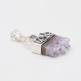 Amethyst Slice Silver Pendants