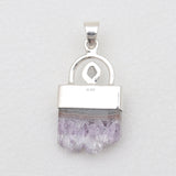 Amethyst Slice Silver Pendants
