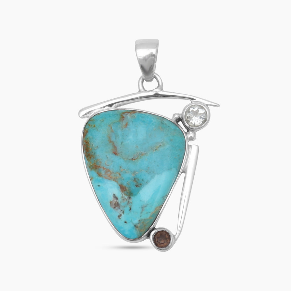 Boulder Turquoise Silver Pendants