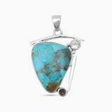 Boulder Turquoise Silver Pendants