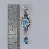 Blue Topaz 925 Sterling Silver Pendant