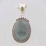 Labradorite, Peridot 925 Sterling Silver Pendant