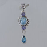 Blue Topaz 925 Sterling Silver Pendant