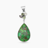 Green Copper Turquoise Silver Pendants