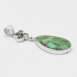 Green Copper Turquoise Silver Pendants
