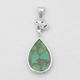 Green Copper Turquoise Silver Pendants