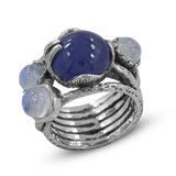 Natural Tanzanite, Moonstone Silver Rings