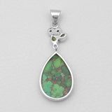Green Copper Turquoise Silver Pendants