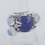 Natural Tanzanite, Moonstone Silver Rings