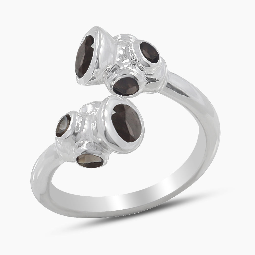 Blue Iolite Bypass Silver Rings