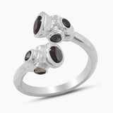 Blue Iolite Bypass Silver Rings