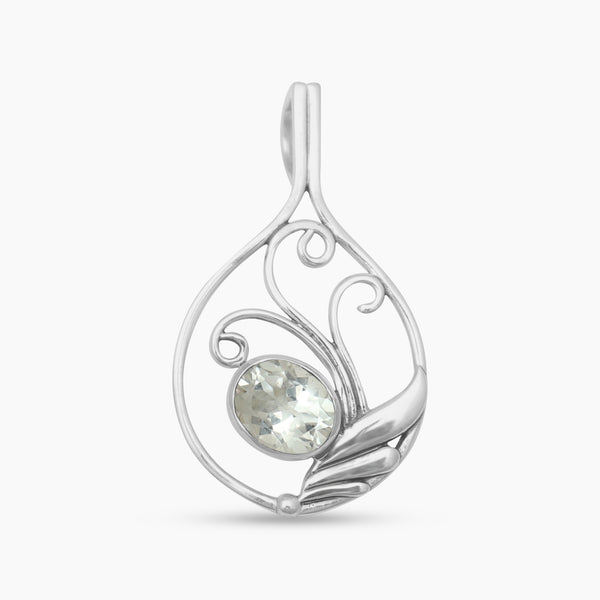 Green Amethyst Silver Pendants