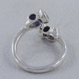 Blue Iolite Bypass Silver Ring