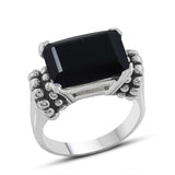 Black Onyx Gemstone Silver Ring