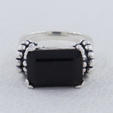 Black Onyx Gemstone Silver Ring