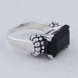 Black Onyx Gemstone Silver Ring