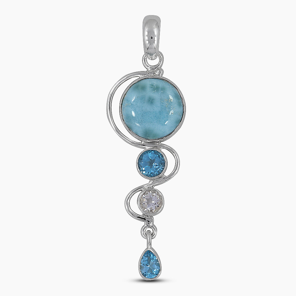 925 Sterling Silver Larimar Pendants