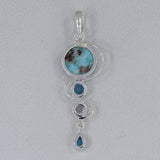 925 Starling Silver Larimar Pendant