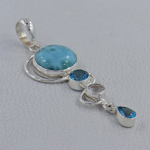 925 Sterling Silver Larimar Pendant