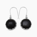 Black Onyx Silver Earrings