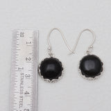 Black Onyx Silver Earrings