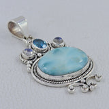 Dendritic Opal Gemstone Silver Pendant