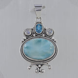 Dendritic Opal Gemstone Silver Pendant