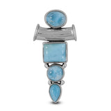 925 Sterling Silver Larimar Gemstone Pendant