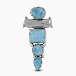 925 Sterling Silver Larimar Gemstone Pendants