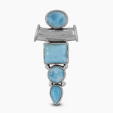 925 Sterling Silver Larimar Gemstone Pendants