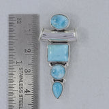 925 Sterling Silver Larimar Gemstone Pendant