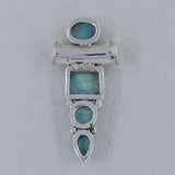 925 Sterling Silver Larimar Gemstone Pendant