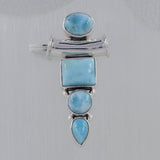 925 Sterling Silver Larimar Gemstone Pendant