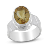 Natural Citrine Gemstone Silver Ring