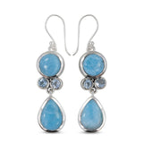 Rainbow Moonstone Silver Earrings