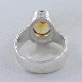 Natural Citrine Gemstone Silver Ring