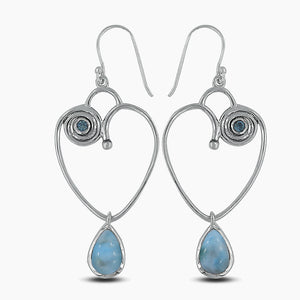 Pink Opal Silver Earrings