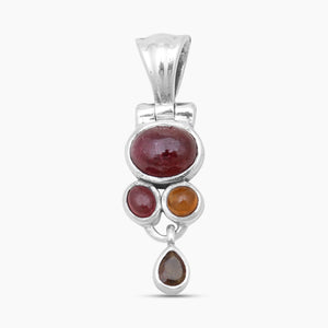 Multi Tourmaline Silver Pendants