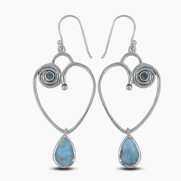 Pink Opal Silver Earrings